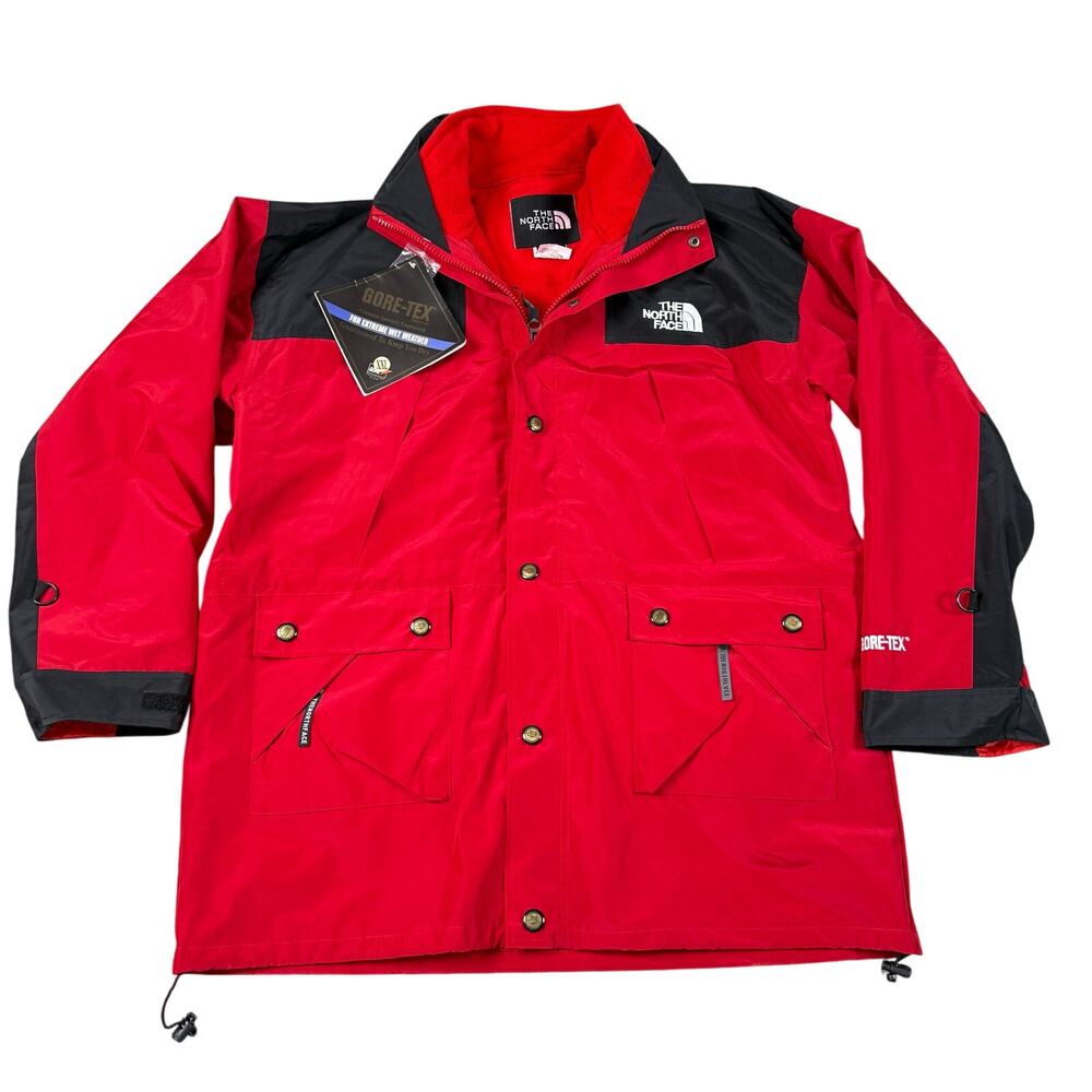 Vtg 90s The North Face Mens Mountain Jacket Gore-Tex 3-in-1 2XL Red NWT